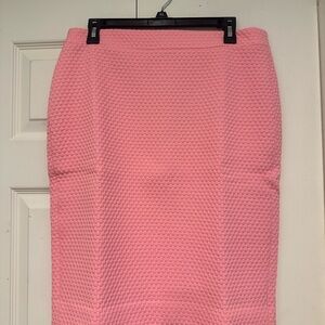 J. Crew Textured Pink Pencil #2 Skirt Size 10 Matelassé fabric New